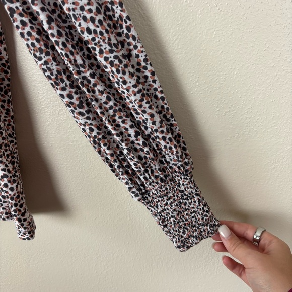 Nation LTD Loren Printed Balloon Sleeve Top In Spotted Print Women’s Size XS - Picture 3 of 8